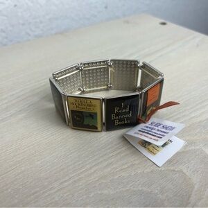 Carolyn Forsman I Read Banned Books Literature Charm Bracelet Signed With Tag